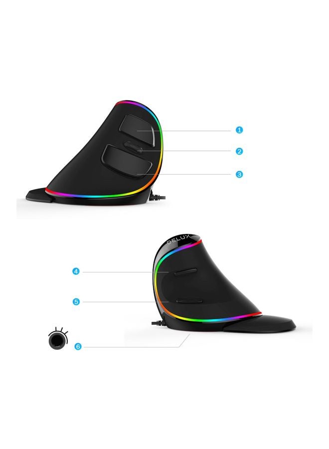 بيوينتي ماوس سلكي عمودي لليد اليمنى أسود / أزرق / أخضر - Image 2