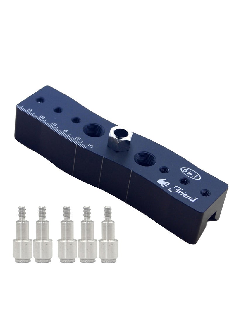 6-In-1 Multi-Functional Punch Locator Blue/Silver 