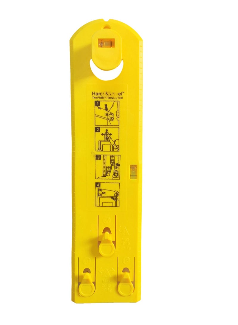 أداة 2 في 1 لوضع العلامات على الحائط مع علّاقةُ صور. أصفر - Image 1