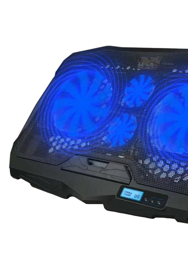 Adjustable Laptop Cooling Pad Black/Blue - Image 2