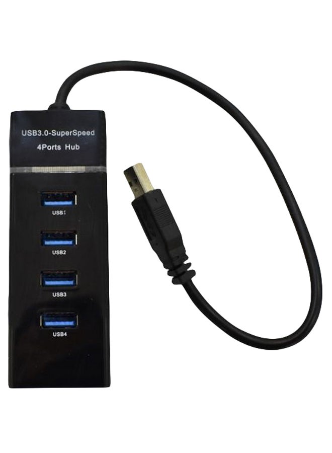 Generic 4-Port External USB Hub Black/Silver  - Image 1