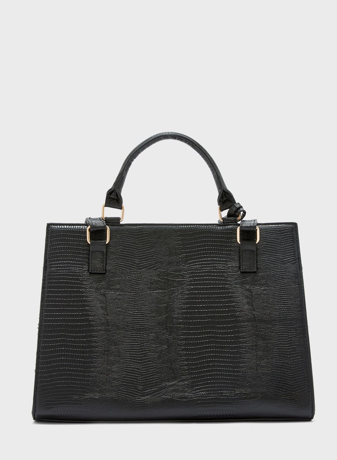 Croc Texture Handbag Black 