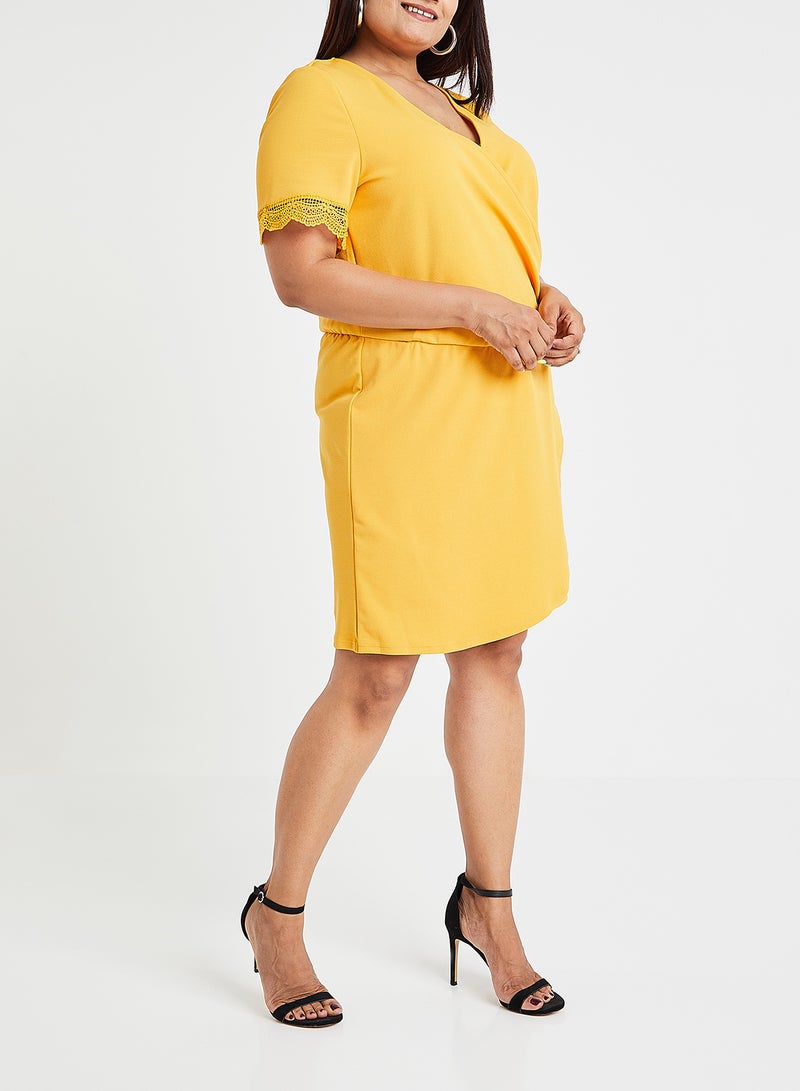 VERO MODA - Overlap Front Playsuit Yellow - Image 1
