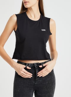 Junior V Muscle Cropped Vest Black