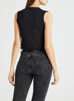 VANS Junior V Muscle Cropped Vest Black  - Image 3