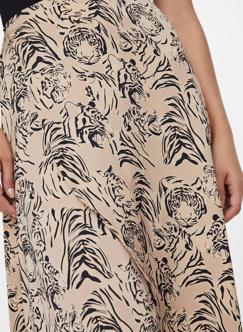 VERO MODA Tiger Graphic Printed Skirt Nude/Black  - Image 4