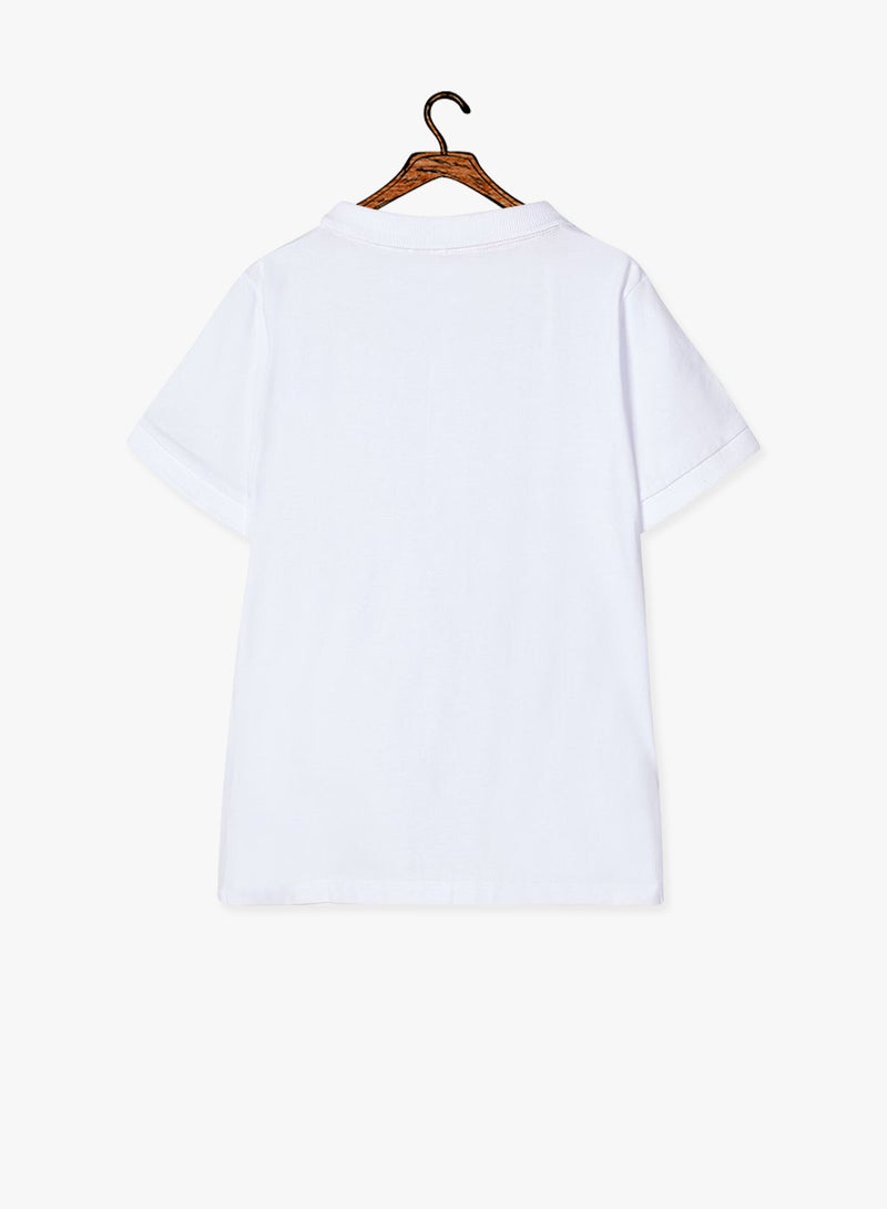 NAME IT - Kids Contrast Pocket Polo White - Image 1