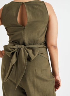 Vero Moda Curve Wide Leg Jumpsuit Olive  - Image 4
