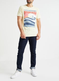 JACK & JONES Graphic Printed T-Shirt Pale Yellow  - Image 2