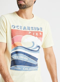 JACK & JONES Graphic Printed T-Shirt Pale Yellow  - Image 4