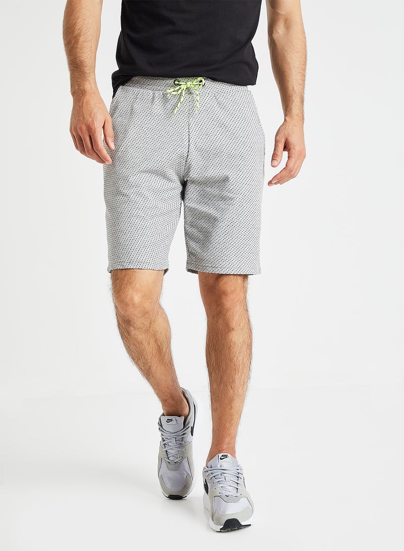 All Over Print Shorts Light Grey