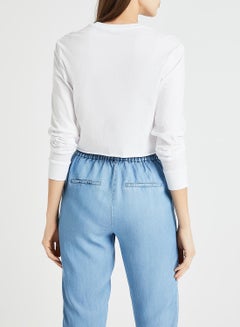 VANS Airborne V Cropped Sweatshirt White/Pink  - Image 3