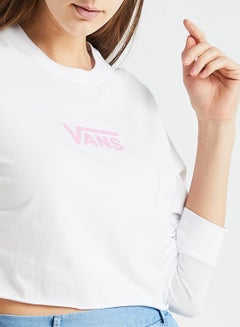 VANS Airborne V Cropped Sweatshirt White/Pink  - Image 4