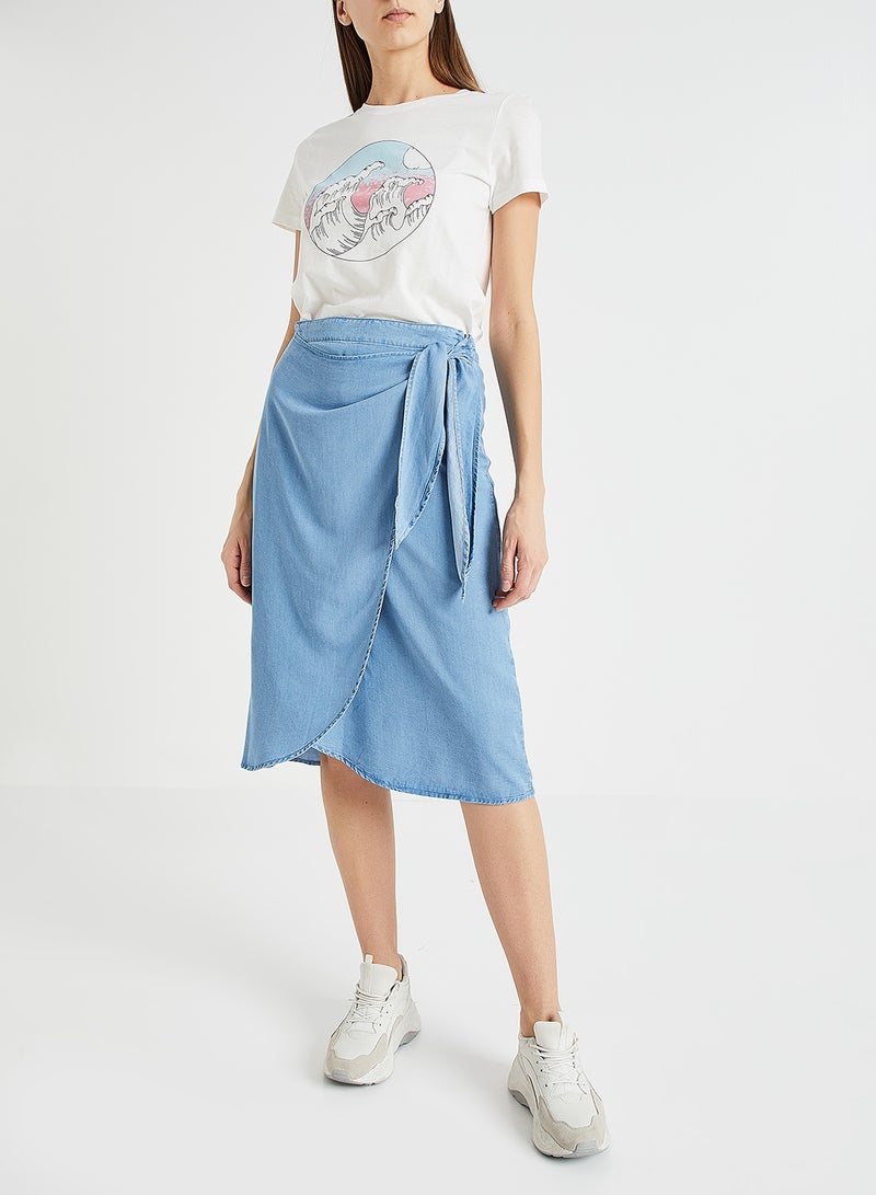 VERO MODA - Wrap Front Skirt Blue - Image 1