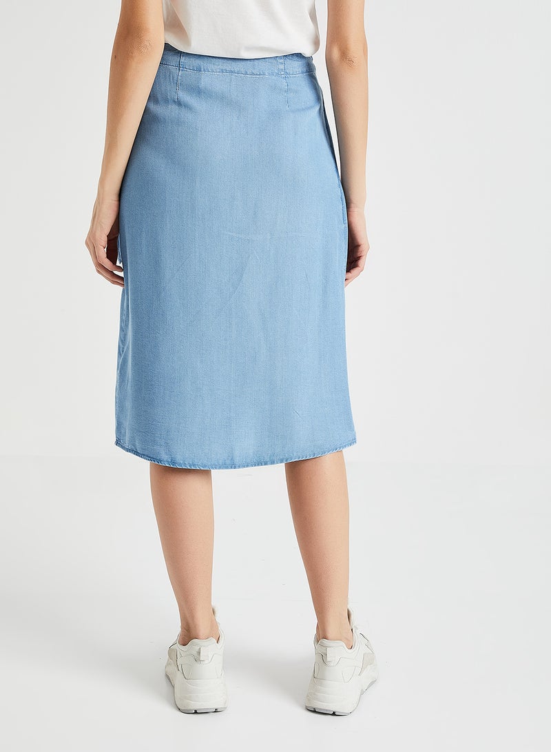 VERO MODA - Wrap Front Skirt Blue - Image 1