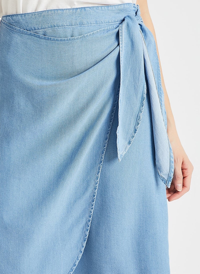VERO MODA - Wrap Front Skirt Blue - Image 1