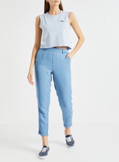 VANS Junior V Muscle Cropped Vest Blue  - Image 2