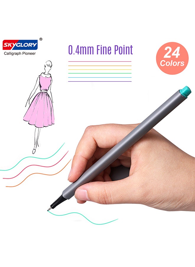 Generic - 24-Piece Fineliner Pen Set Multicolour - Image 1