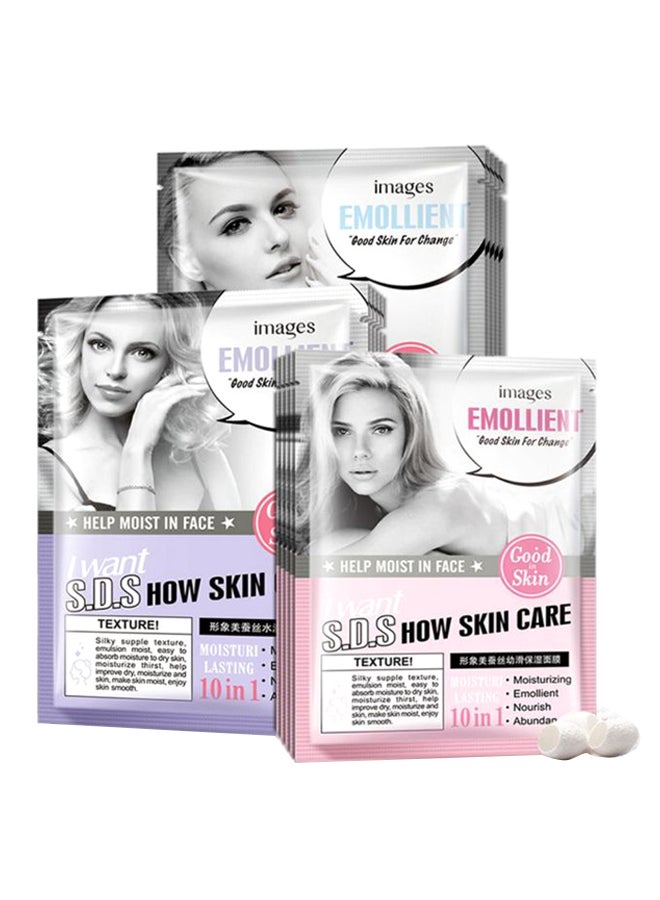 UNIVERSAL Pack Of 15 Images Emollient Moisturize Lasting Face Mask White