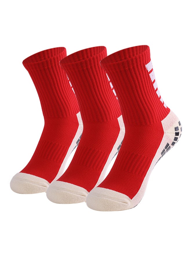 Generic Pair Of 3 Anti-Slip Athletic Socks 22cm  - Image 1