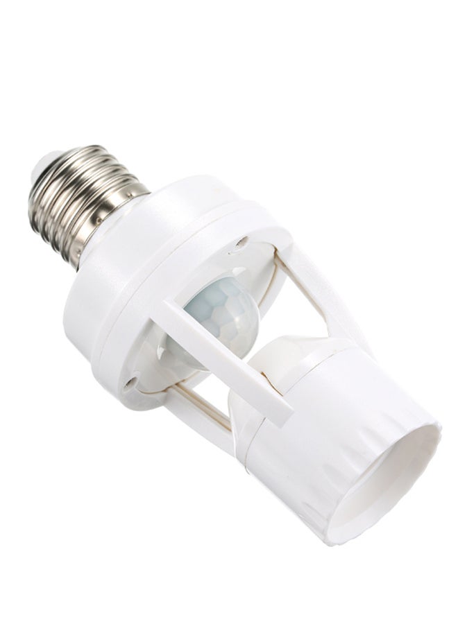 Motion Sensor LED Bulb With Holding Socket White/Silver 15 x 6.5cm