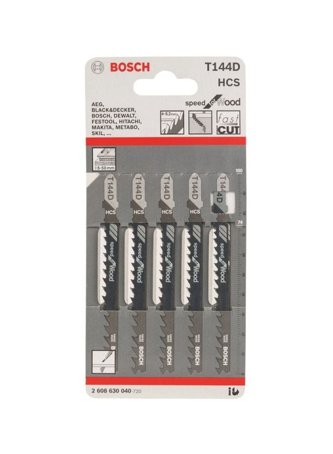 بوش طقم شفرات منشار ثَقب T101D HCS من 5 قطع فضي 17.1x0.2x8.1سم - Image 2