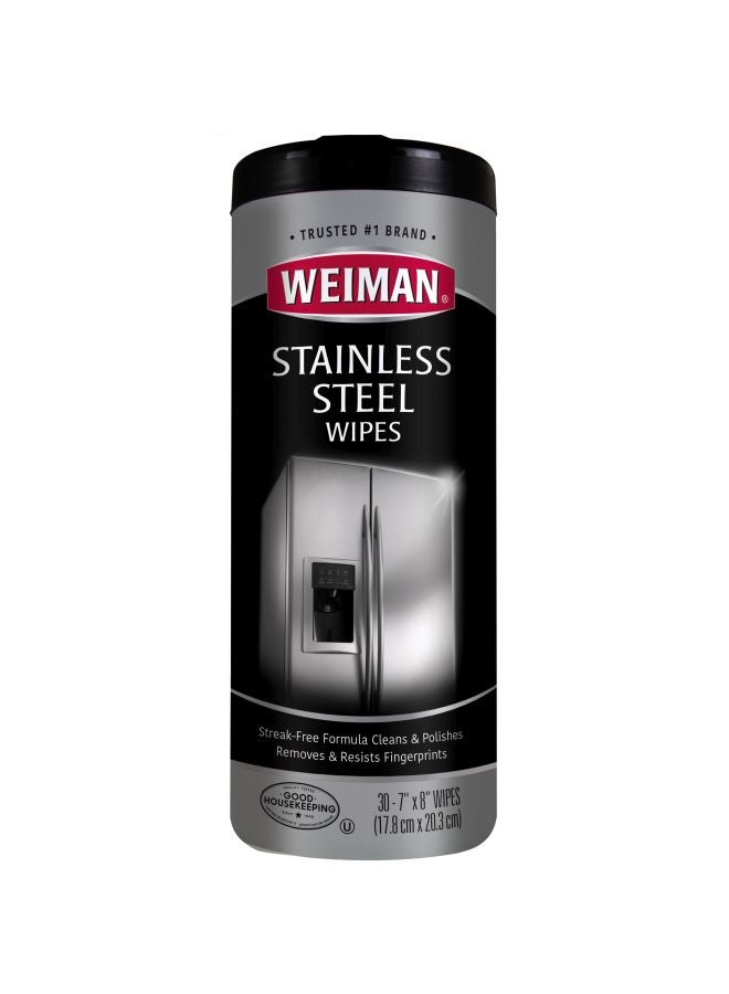 Weiman Pack Of 30 Wipes For Stainless Steel White