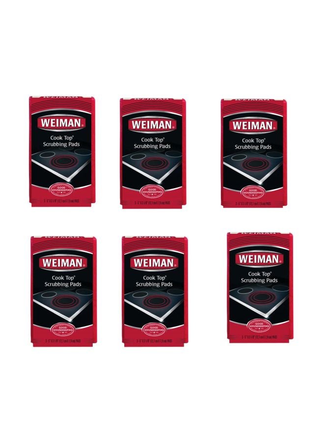 Weiman Pack Of 6 Cooktop Scrubbing Pad Multicolour