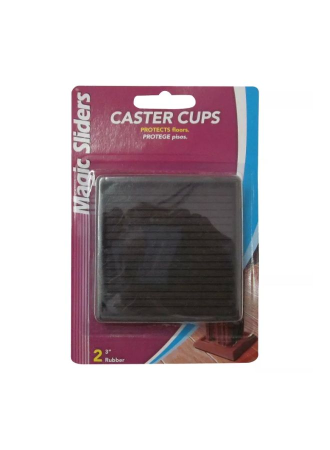 Magic Sliders 2-Piece Caster Cup Set Black 3inch 
