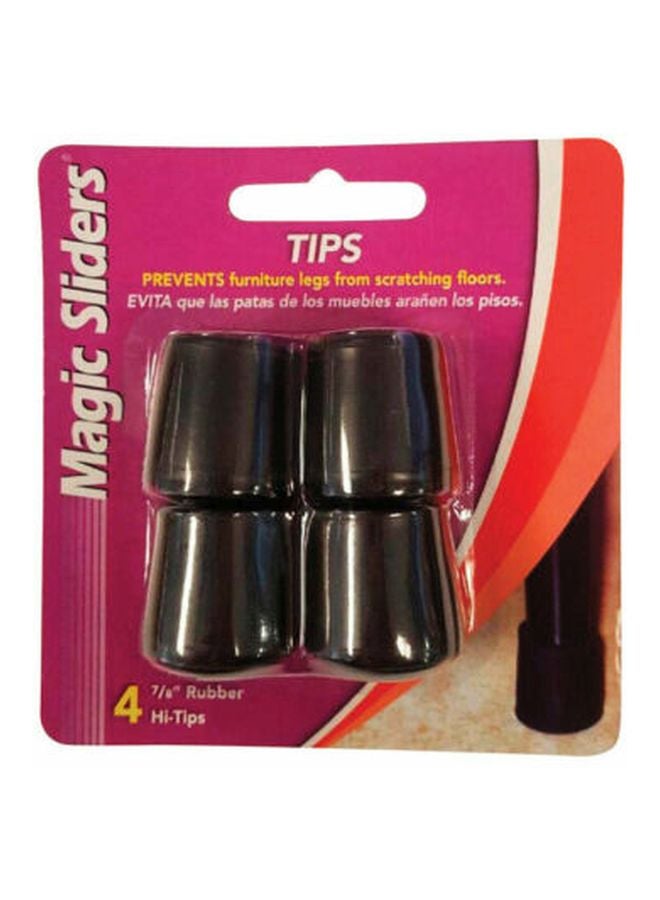 ماجيك سلايدرز طقم رؤوس أرجل من المطاط مكون من 4 قطع أسود