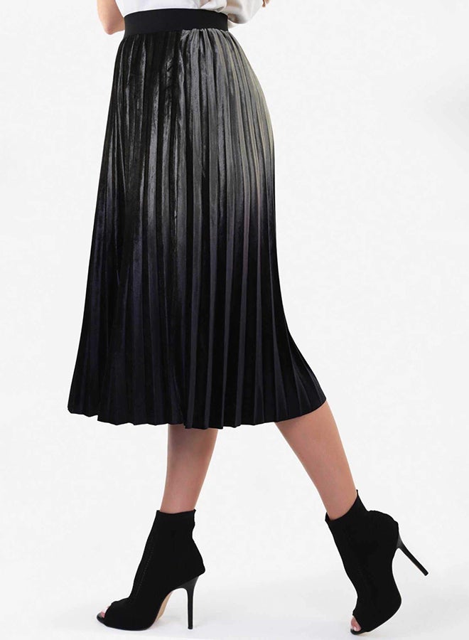 Raw Orange Ombré Velvet Skirt Black  - Image 3