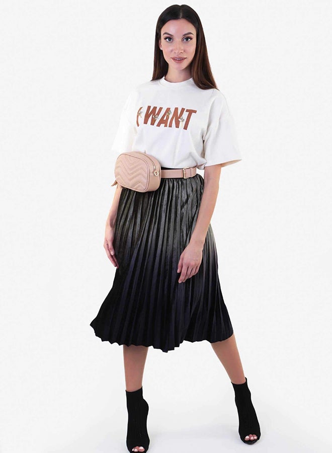 Raw Orange Ombré Velvet Skirt Black  - Image 5