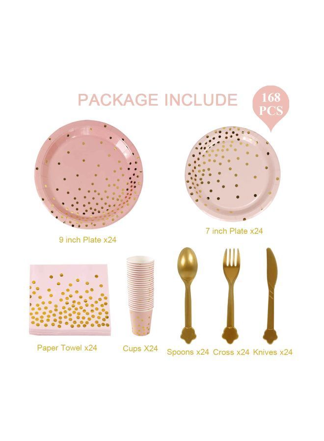 طقم أدوات مائدة يستخدم مرة واحدة مكون من 168 قطعة، طراز GC539. - Image 2