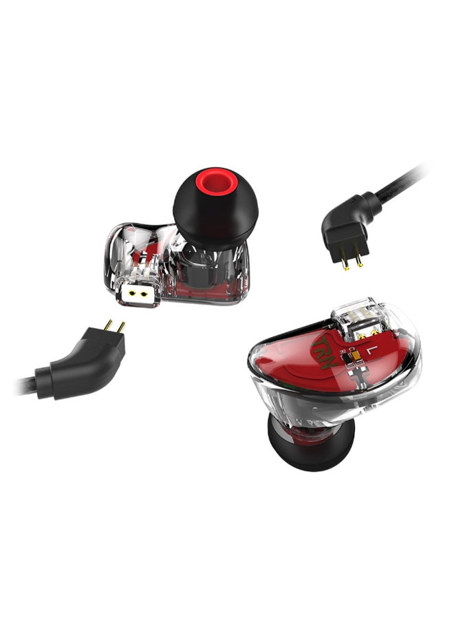 2-Pin Stereo In-Ear Headset Black/Clear/Red - Image 2