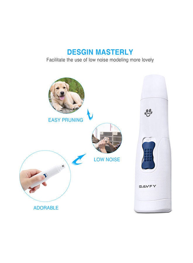 أدة أوتوماتيكية كهربائية  لتدريم أظافر الحيوانات الأليفة أبيض 13.7X3.5X2.5بوصة - Image 2
