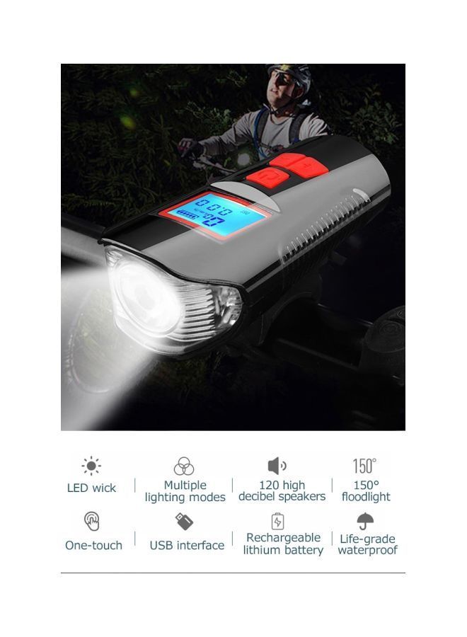 Beauenty Pack Of 4 Waterproof Bicycle Head Light With Horn Set - Image 4