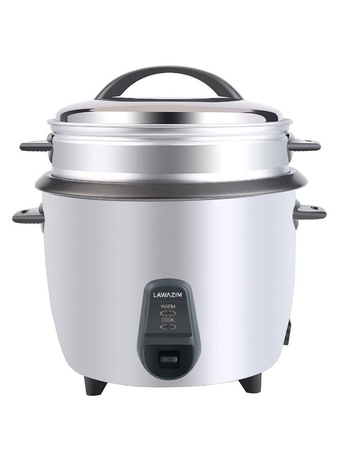 LAWAZIM Warm And Cook Function Automatic Steamer Rice Cooker 2.2 L 1071.0 W 05-2300-03 White/Grey/Silver  - Image 1