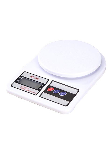 Digital Kitchen Scale With LCD Display White 10kg