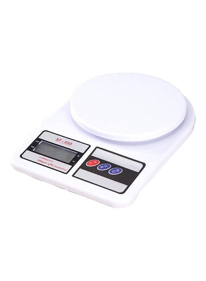 Digital Kitchen Scale With LCD Display White 10kg