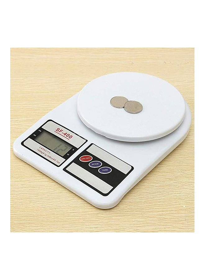 Digital Kitchen Scale With LCD Display White 10kg