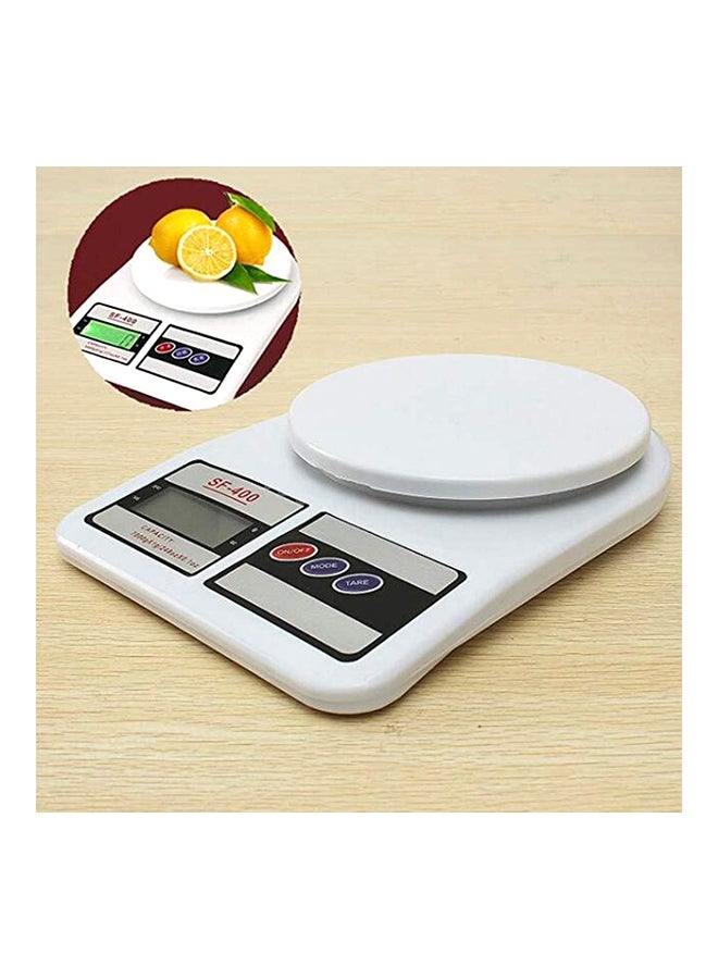 Digital Kitchen Scale With LCD Display White 10kg