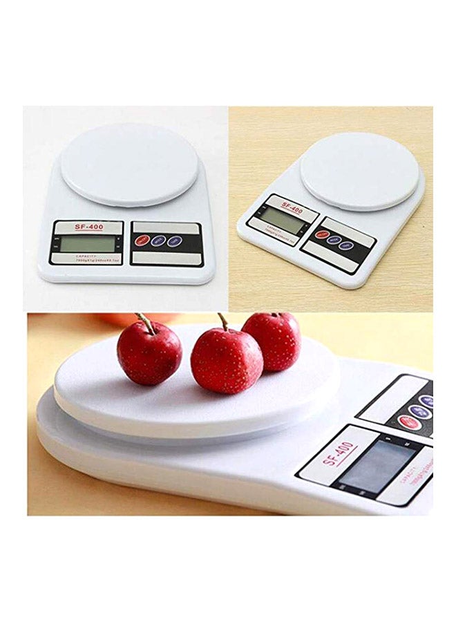 Digital Kitchen Scale With LCD Display White 10kg