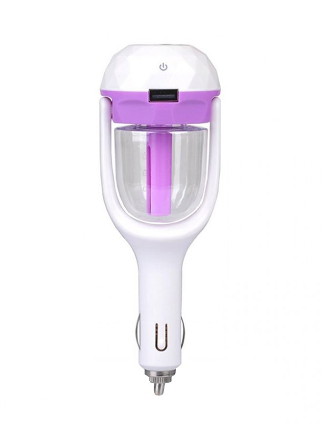 Generic - Car Air Humidifier With USB Charger Port White/Purple - Image 1