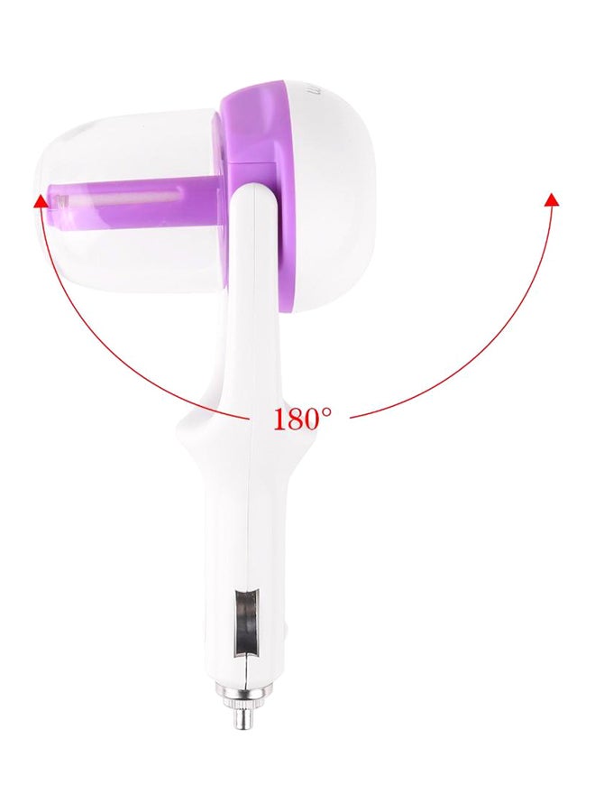 Generic - Car Air Humidifier With USB Charger Port White/Purple - Image 1
