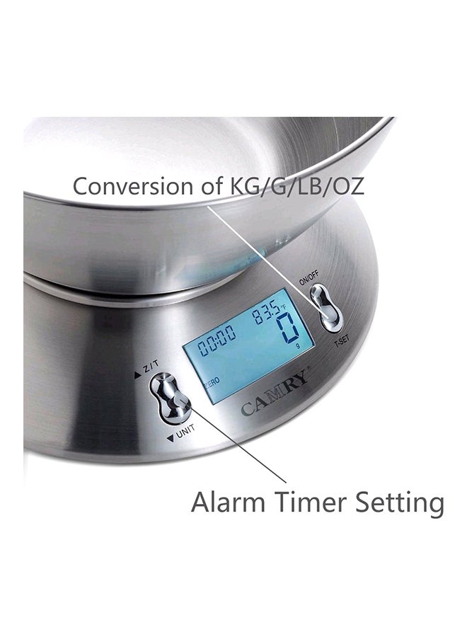 CAMRY Digital Kitchen Scale Silver 5kg - Image 3