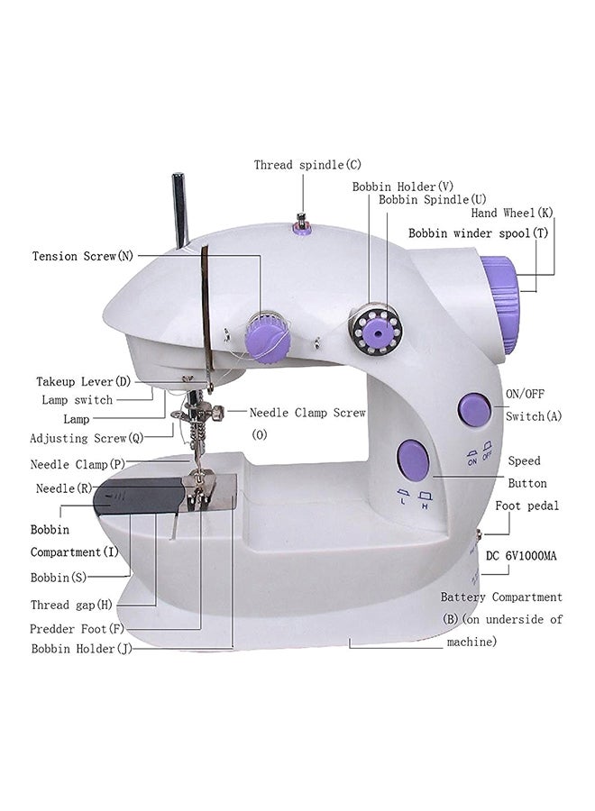 DLC Portable Stainless Steel Sewing Machine SM-202A White/Purple  - Image 2