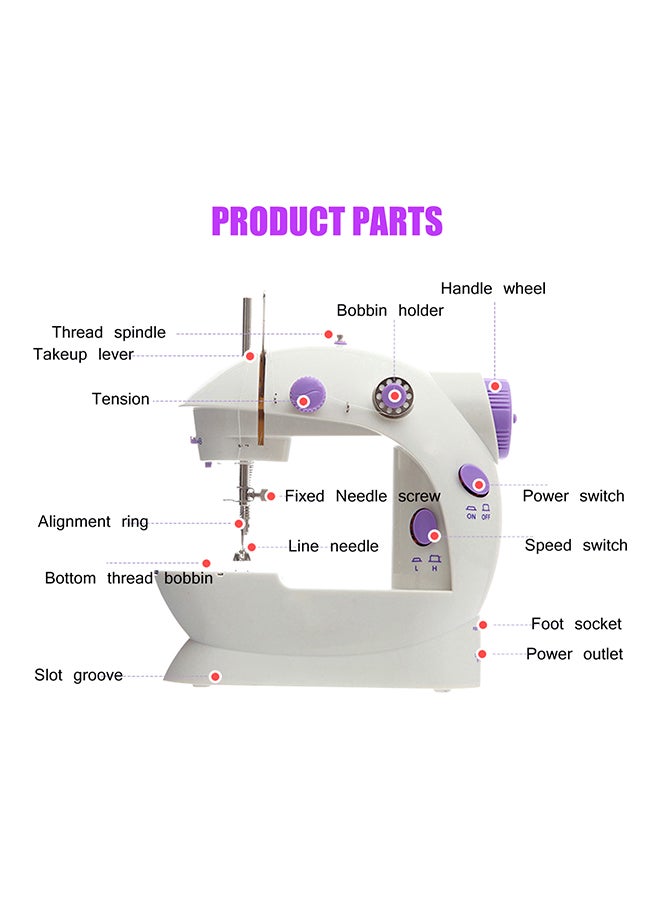 suoze 4-In-1 Desktop Sewing Machine 200x150x100millimeter szy1 White - Image 4