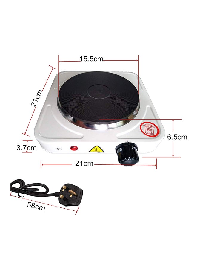 Hot Plate Electric Cooking 1000 Watts at0709 White - Image 3