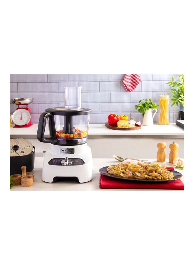 Moulinex - Double Force Food Processor with 8 attachments, 27 functions, 3 L Bowl, 2 L Blender, 1000 W FP823125 Black / White - Image 1