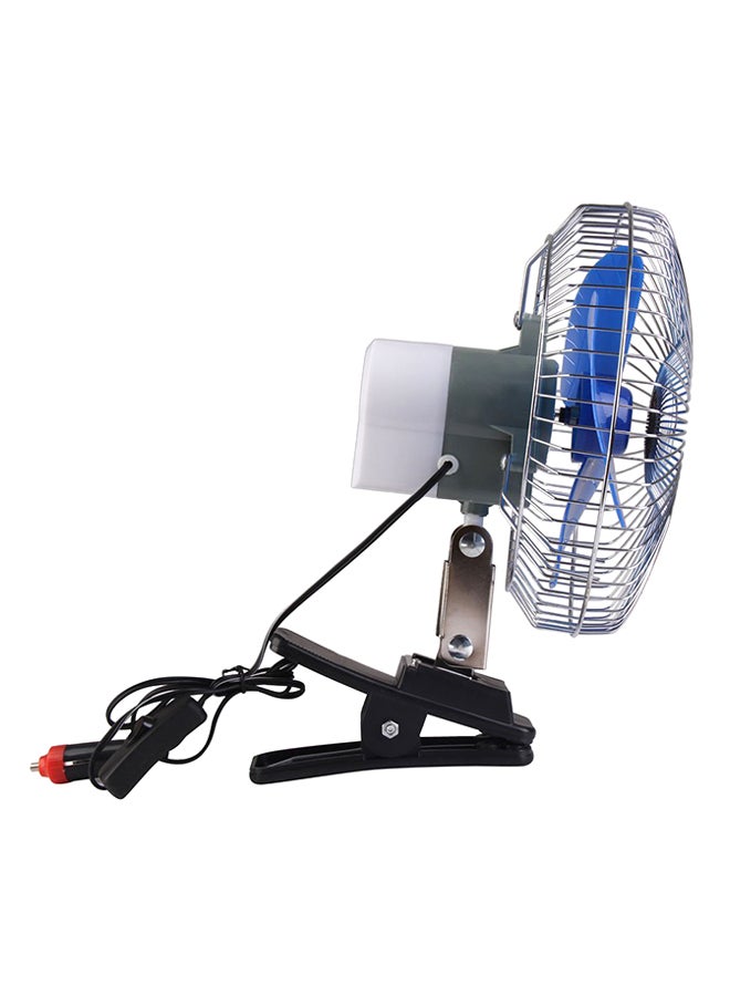 مروحة سيارة محمولة مع شاحن فضي/ أزرق/ أسود - Image 3